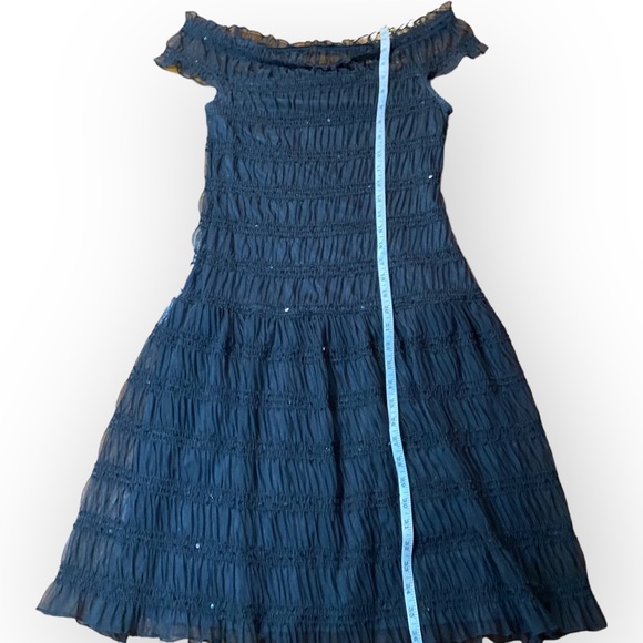 Nine West Sparkle Sequin Stretchy Black Party Dress Size 10 - Picture 8 of 10